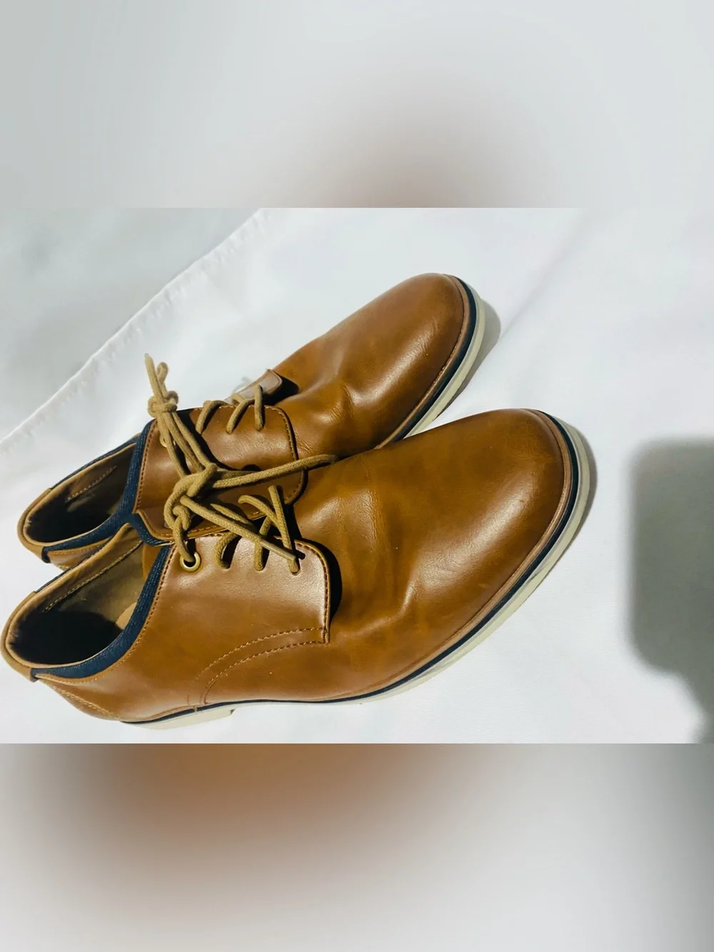 jf j.ferrar Men's Tan Lace-Up Derby Shoes